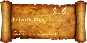 Krizsik Olga névjegykártya